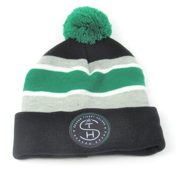 Dallas Stars Season Ticket Winter Hat EUC Green/Black/Gray - Picture 1 of 3